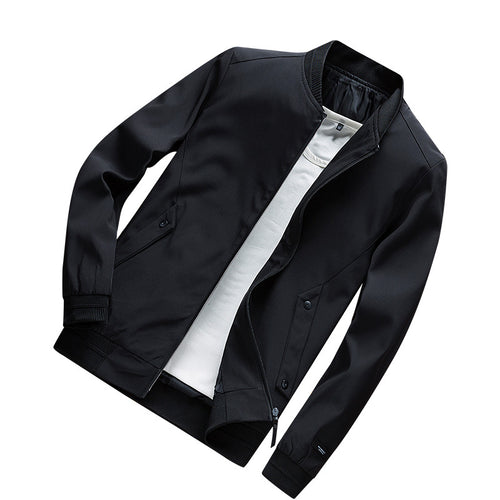 Herren Leichte Urban Bomberjacke mit Rippbündchen, Stehkragen und Druckknopftaschen Shop Nory