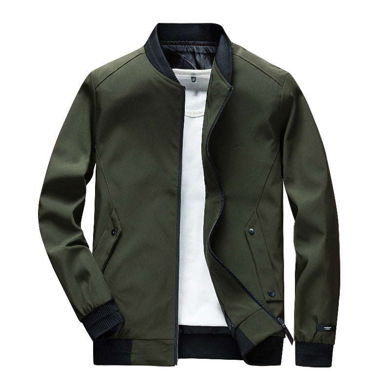 Herren Leichte Urban Bomberjacke mit Rippbündchen, Stehkragen und Druckknopftaschen Shop Nory