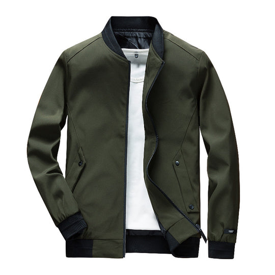 Herren Leichte Urban Bomberjacke mit Rippbündchen, Stehkragen und Druckknopftaschen Shop Nory