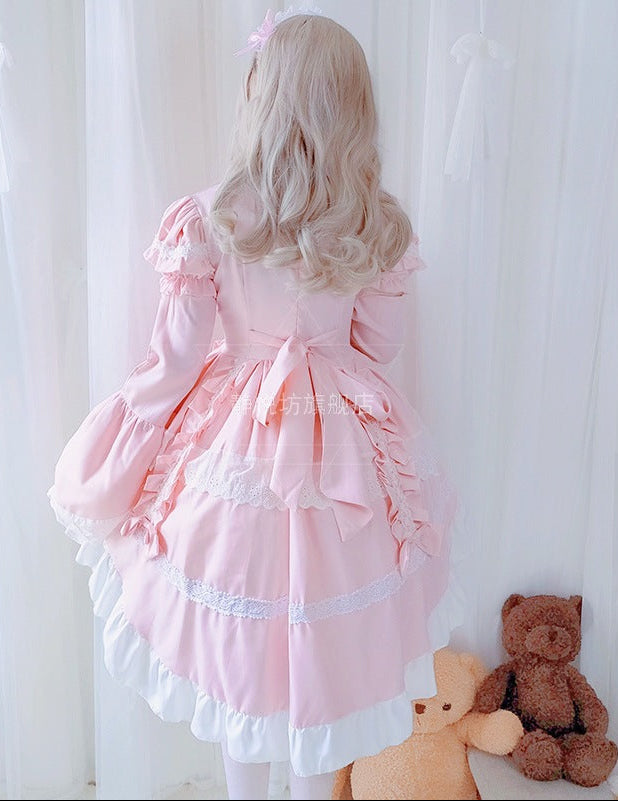 Damen verspieltes Lolita Kleid mit aufwendigen Spitzen- und Rüschendetails Shop Nory