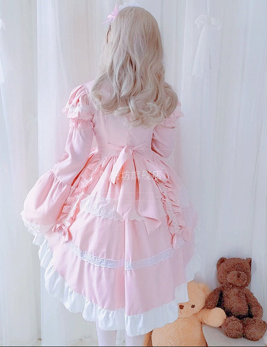 Damen verspieltes Lolita Kleid mit aufwendigen Spitzen- und Rüschendetails Shop Nory