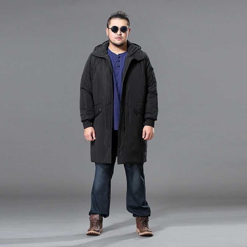 Herren Lange Steppparka mit Kapuze und verdecktem Reißverschluss Shop Nory