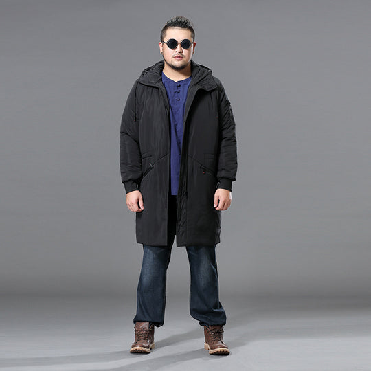 Herren Lange Steppparka mit Kapuze und verdecktem Reißverschluss Shop Nory