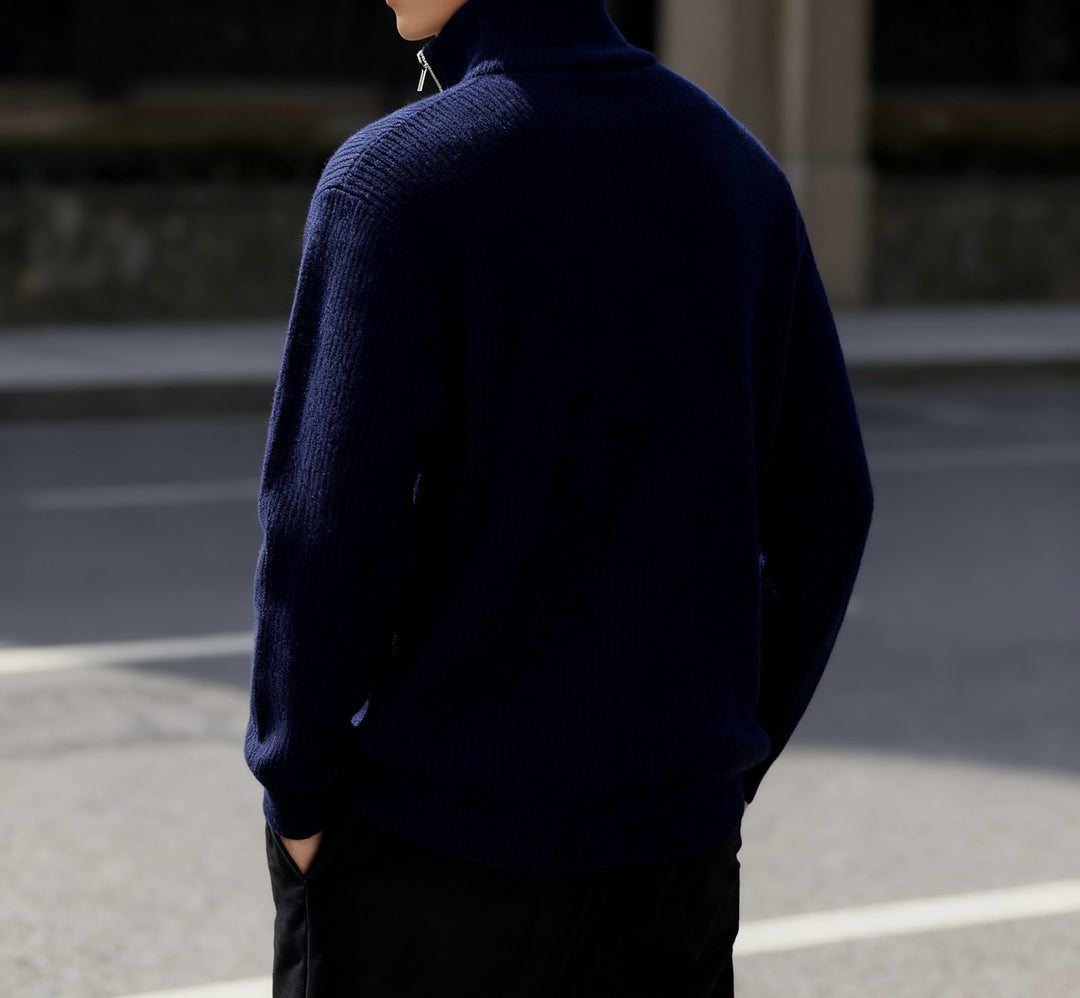 Unisex-Strickpullover mit Reißverschluss
