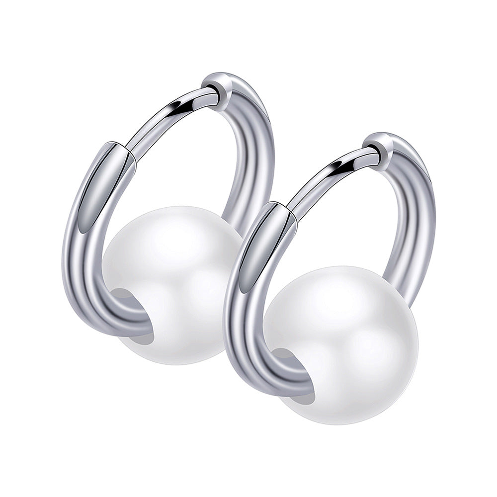 Damen Hoop-Ohrringe mit modernem Kugeldesign Shop Nory