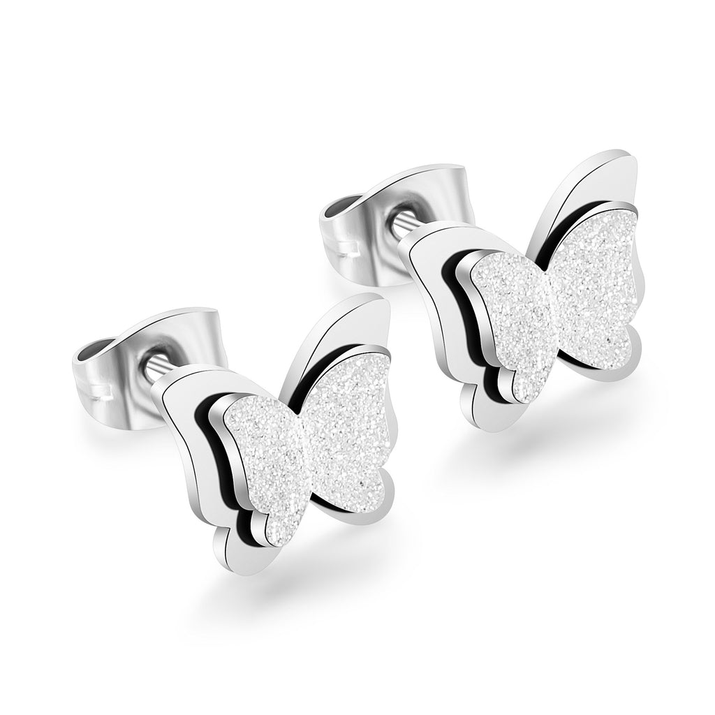 Damen Ohrstecker im Schmetterlingsdesign mit funkelndem Akzent Shop Nory