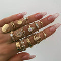 Damen Ring-Set mit kreativem Design und funkelnden Akzenten Shop Nory 1781548736