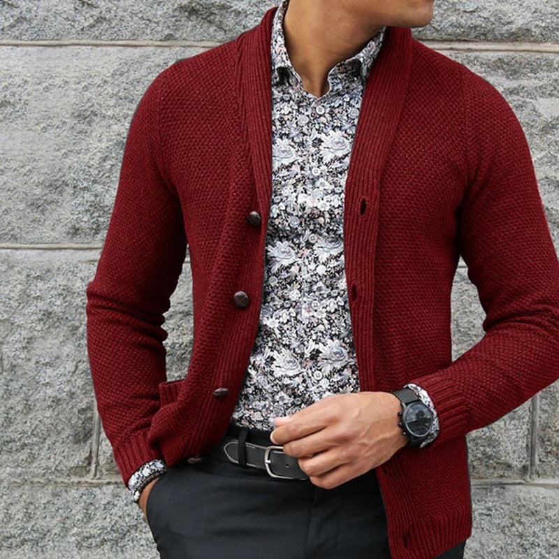 Herren Strickjacke mit strukturiertem Muster und eleganten Knopfdetails
