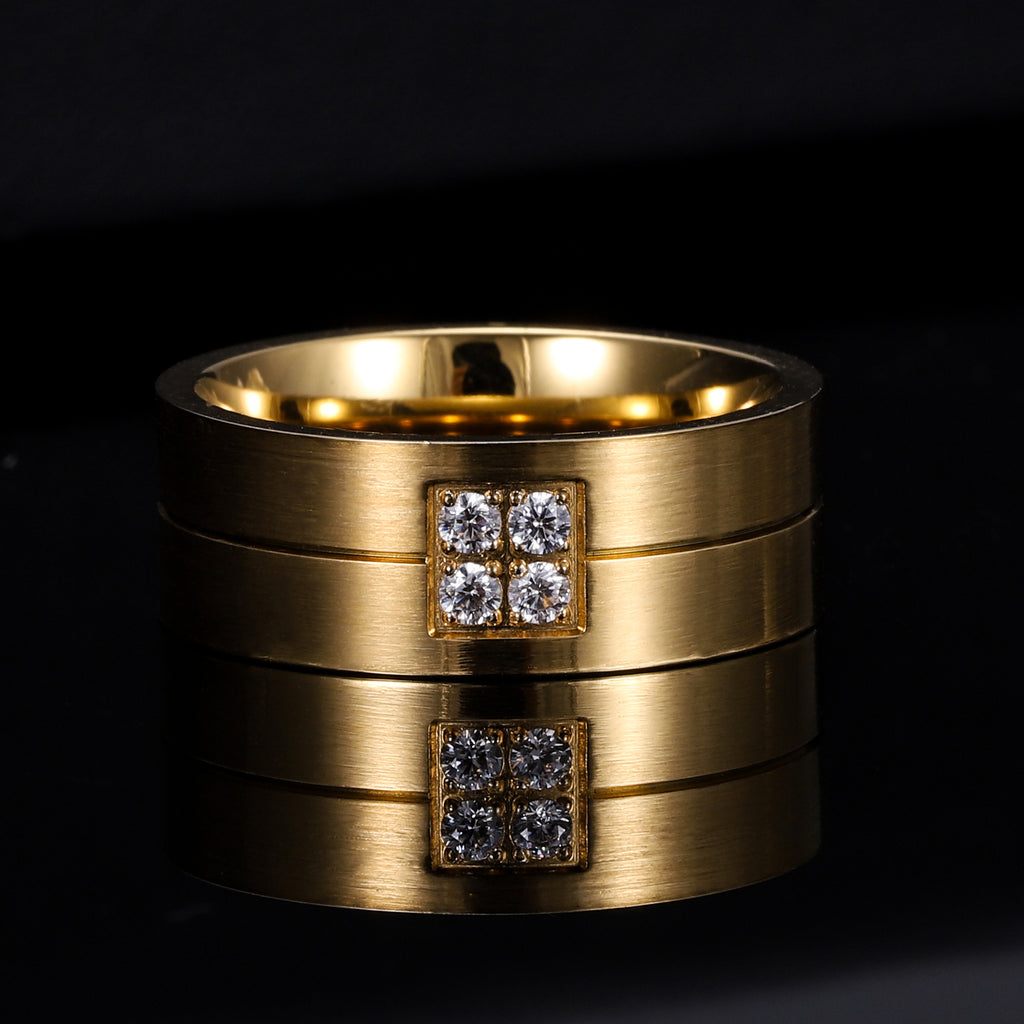 Herren Ring mit elegantem Design und funkelndem Kristallelement Shop Nory