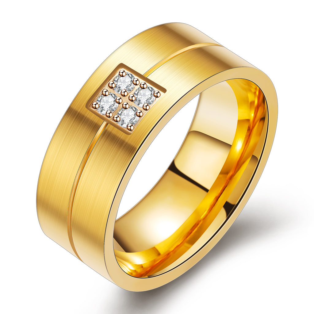 Herren Ring mit elegantem Design und funkelndem Kristallelement Shop Nory