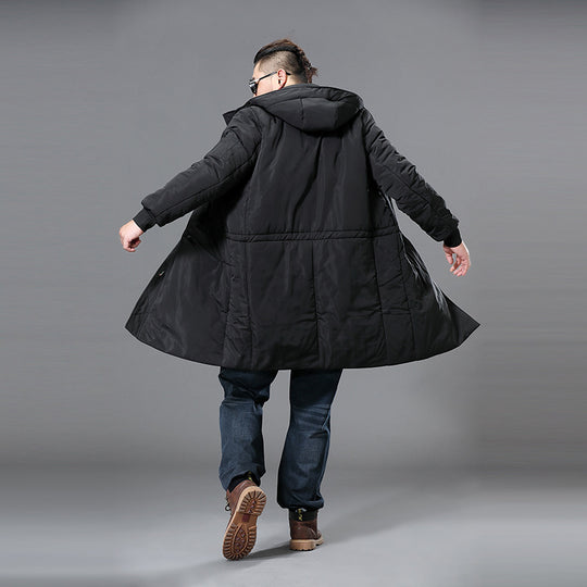 Herren Lange Steppparka mit Kapuze und verdecktem Reißverschluss Shop Nory