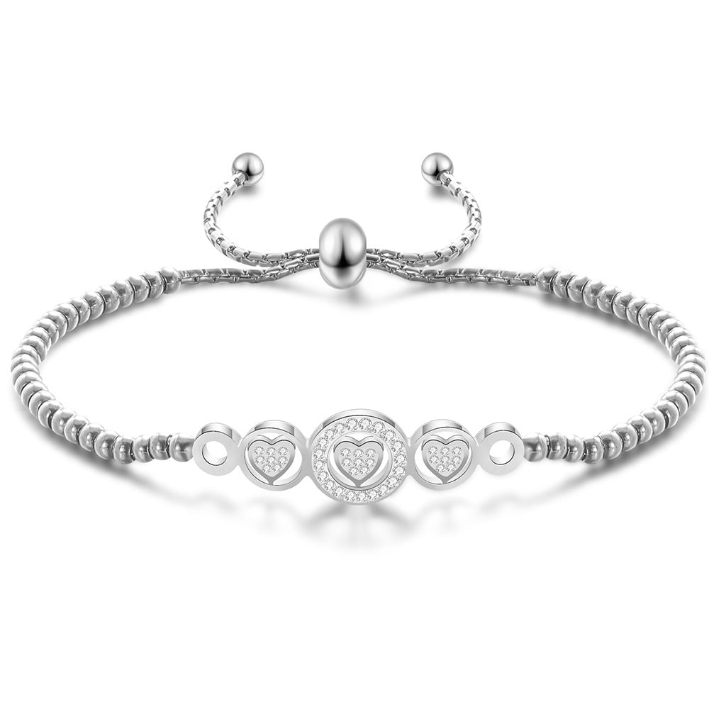 Damen Armband mit funkelndem Herzdesign und verstellbarem Verschluss Shop Nory