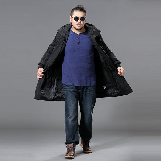 Herren Lange Steppparka mit Kapuze und verdecktem Reißverschluss Shop Nory