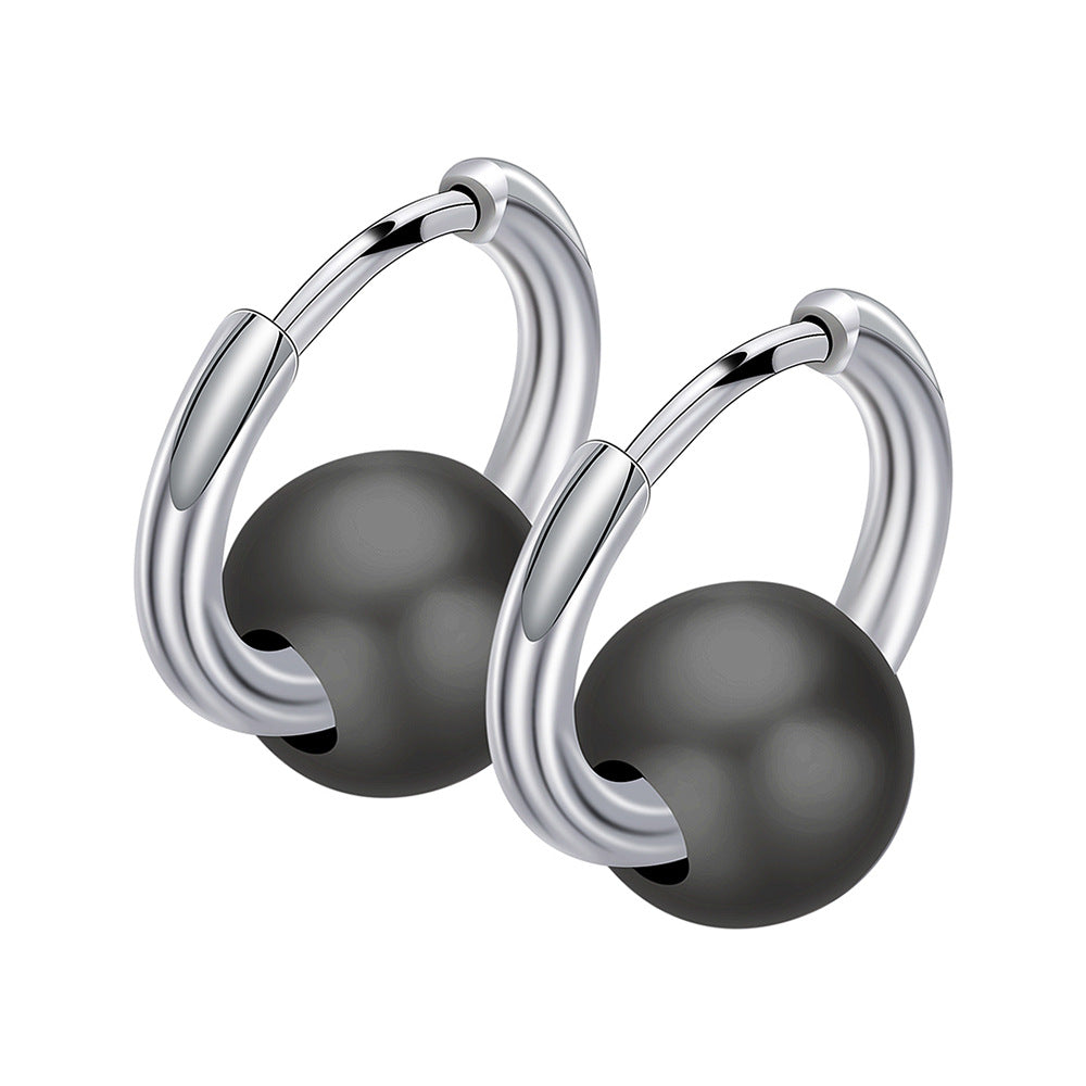 Damen Hoop-Ohrringe mit modernem Kugeldesign Shop Nory