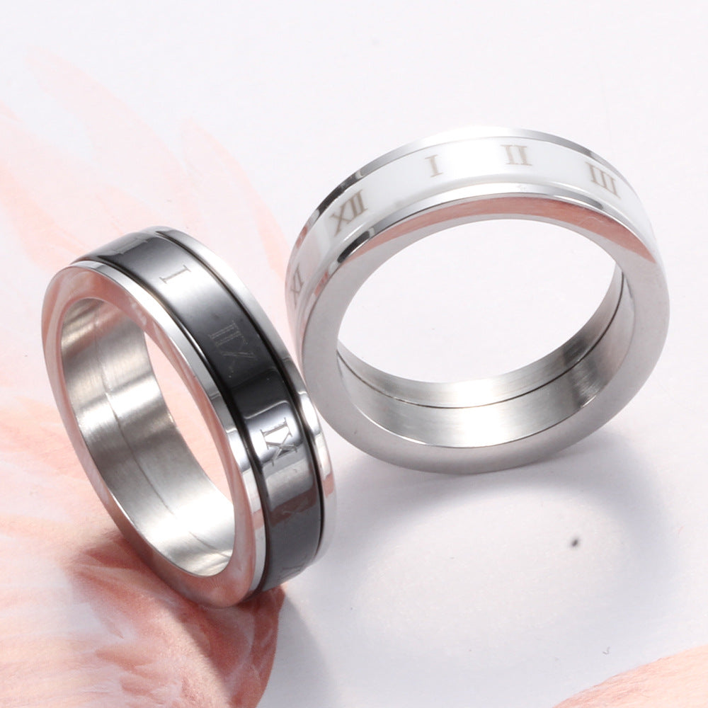 Damen Ring mit elegantem, minimalistischen Design und klassischen römischen Ziffern Shop Nory