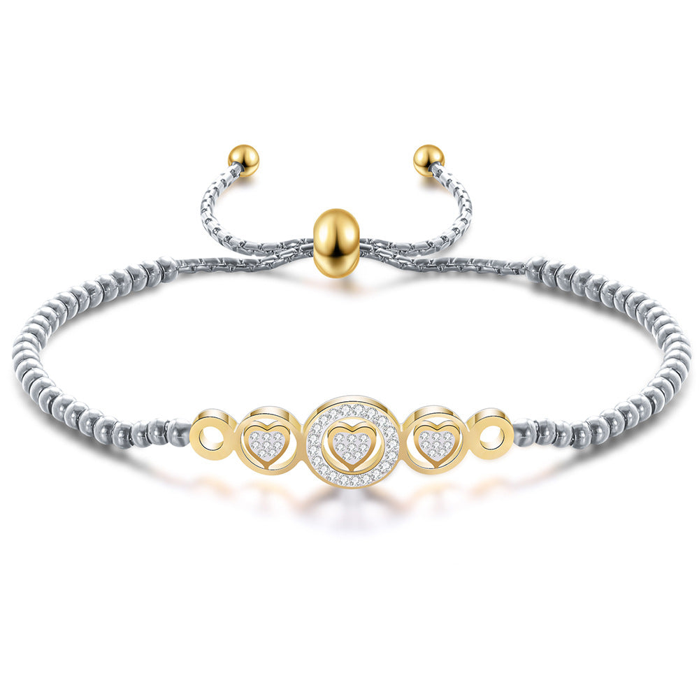 Damen Armband mit funkelndem Herzdesign und verstellbarem Verschluss Shop Nory