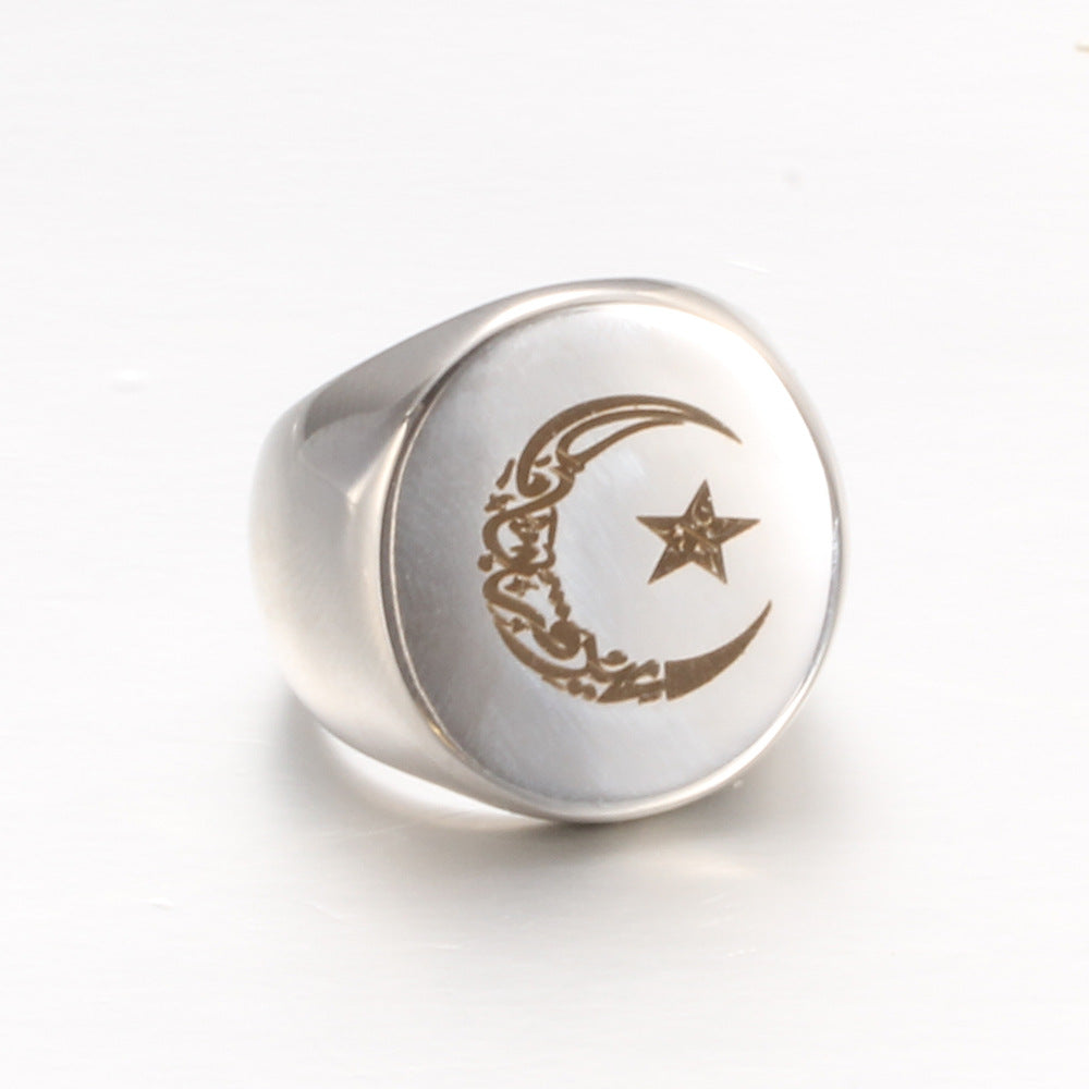 Herren Siegelring mit kunstvollem Mond- und Sternmotiv Shop Nory