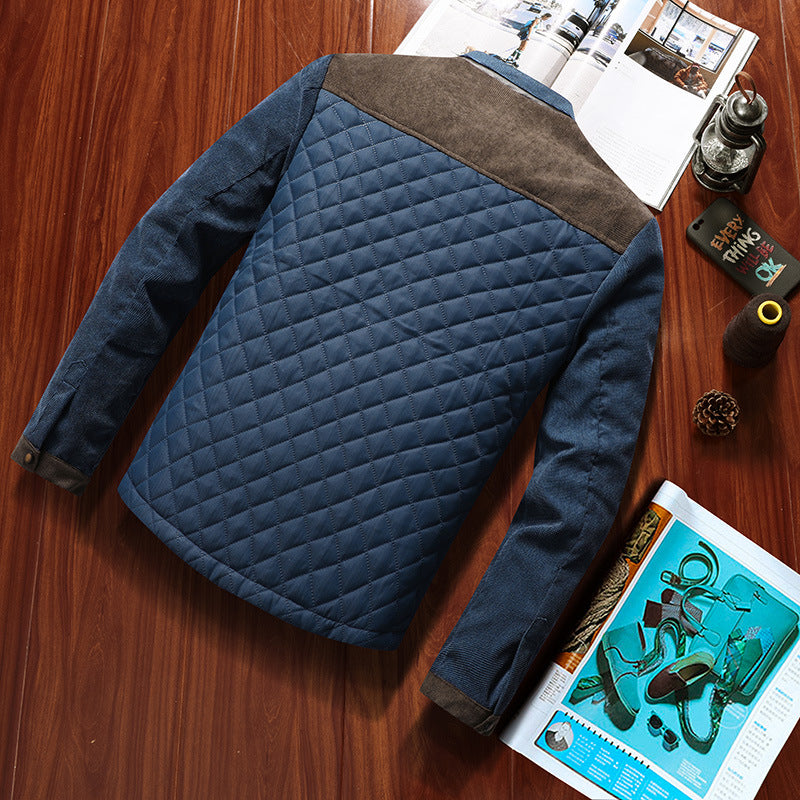 Herren Gesteppte Hybridjacke mit Stehkragen, Brust-Reißverschluss und Kontrast-Einsätzen Shop Nory