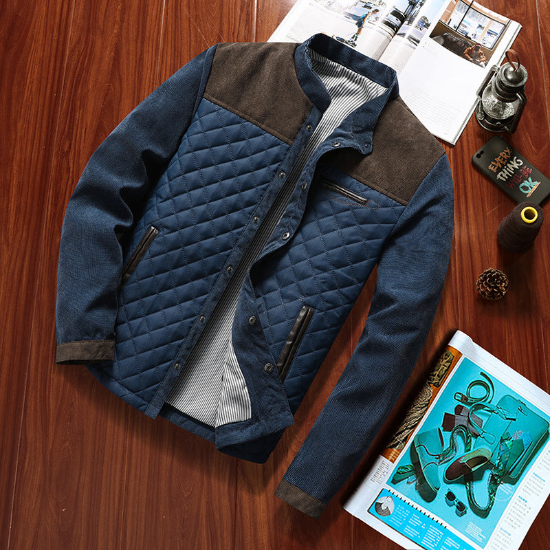 Herren Gesteppte Hybridjacke mit Stehkragen, Brust-Reißverschluss und Kontrast-Einsätzen Shop Nory