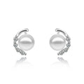 Damen Ohrringe mit eleganter Perle und funkelndem Zirkonia-Besatz Shop Nory