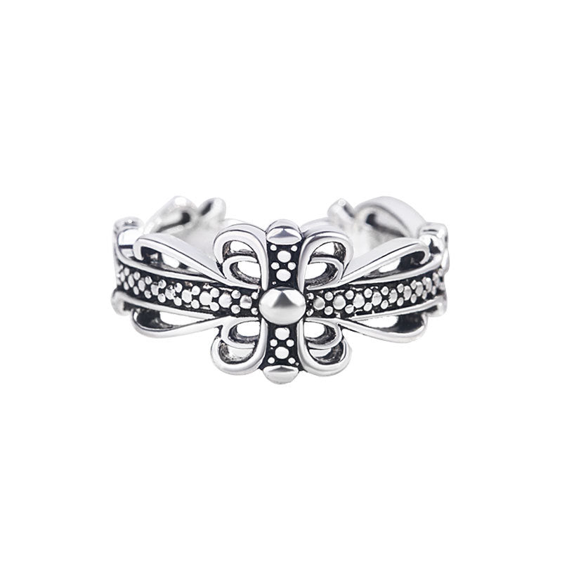 Damen Offener Ring mit kunstvollem Kettenmuster Shop Nory