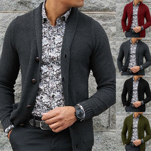 Herren Strickjacke mit strukturiertem Muster und eleganten Knopfdetails