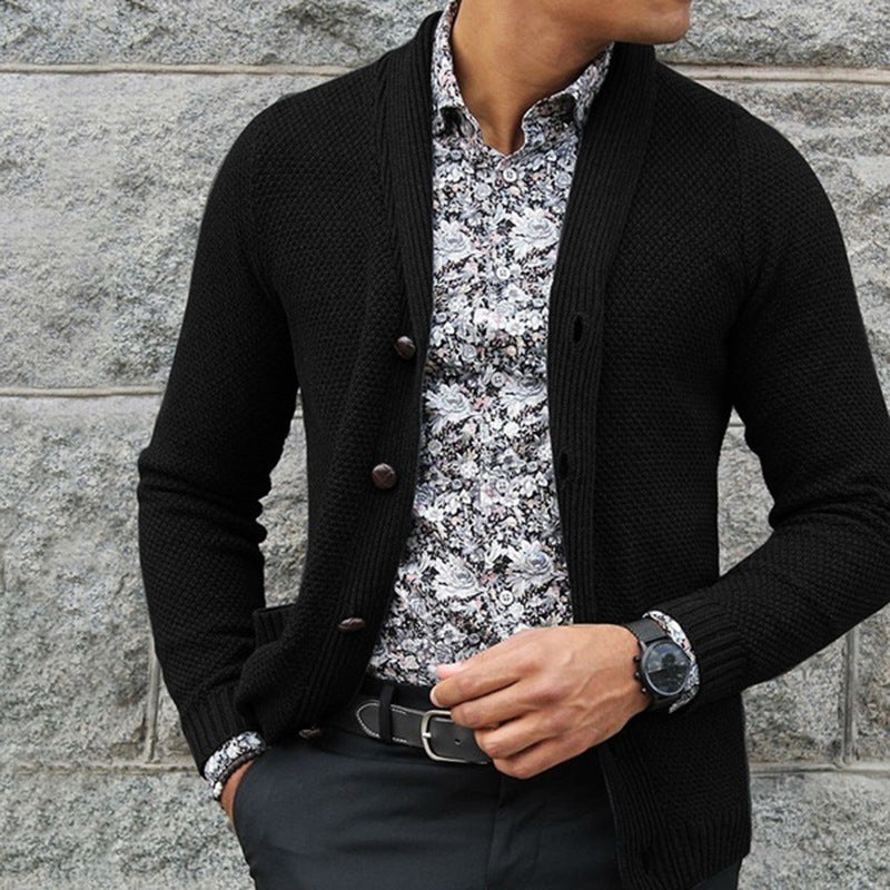 Herren Strickjacke mit strukturiertem Muster und eleganten Knopfdetails