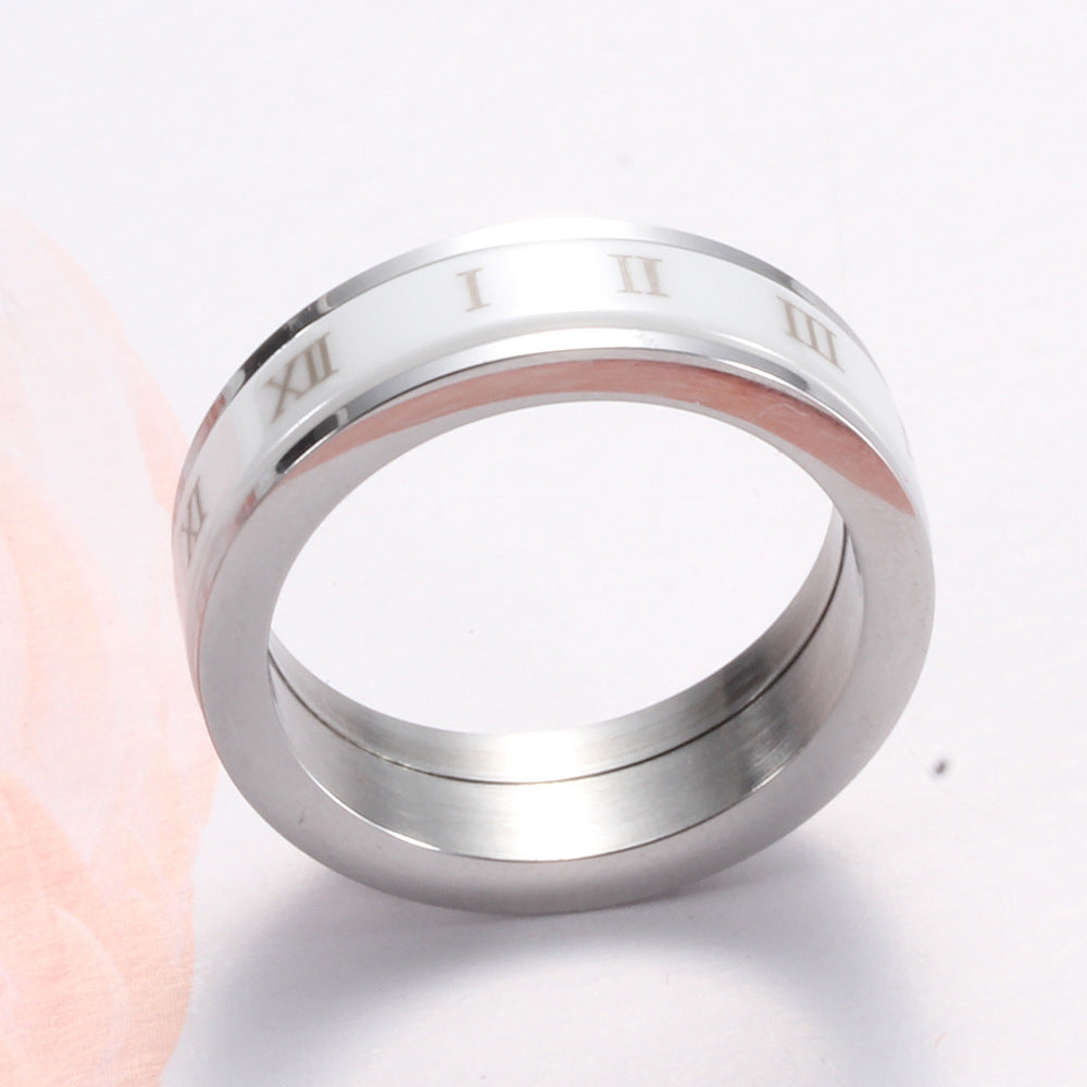 Damen Ring mit elegantem, minimalistischen Design und klassischen römischen Ziffern Shop Nory