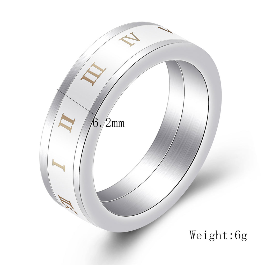 Damen Ring mit elegantem, minimalistischen Design und klassischen römischen Ziffern Shop Nory