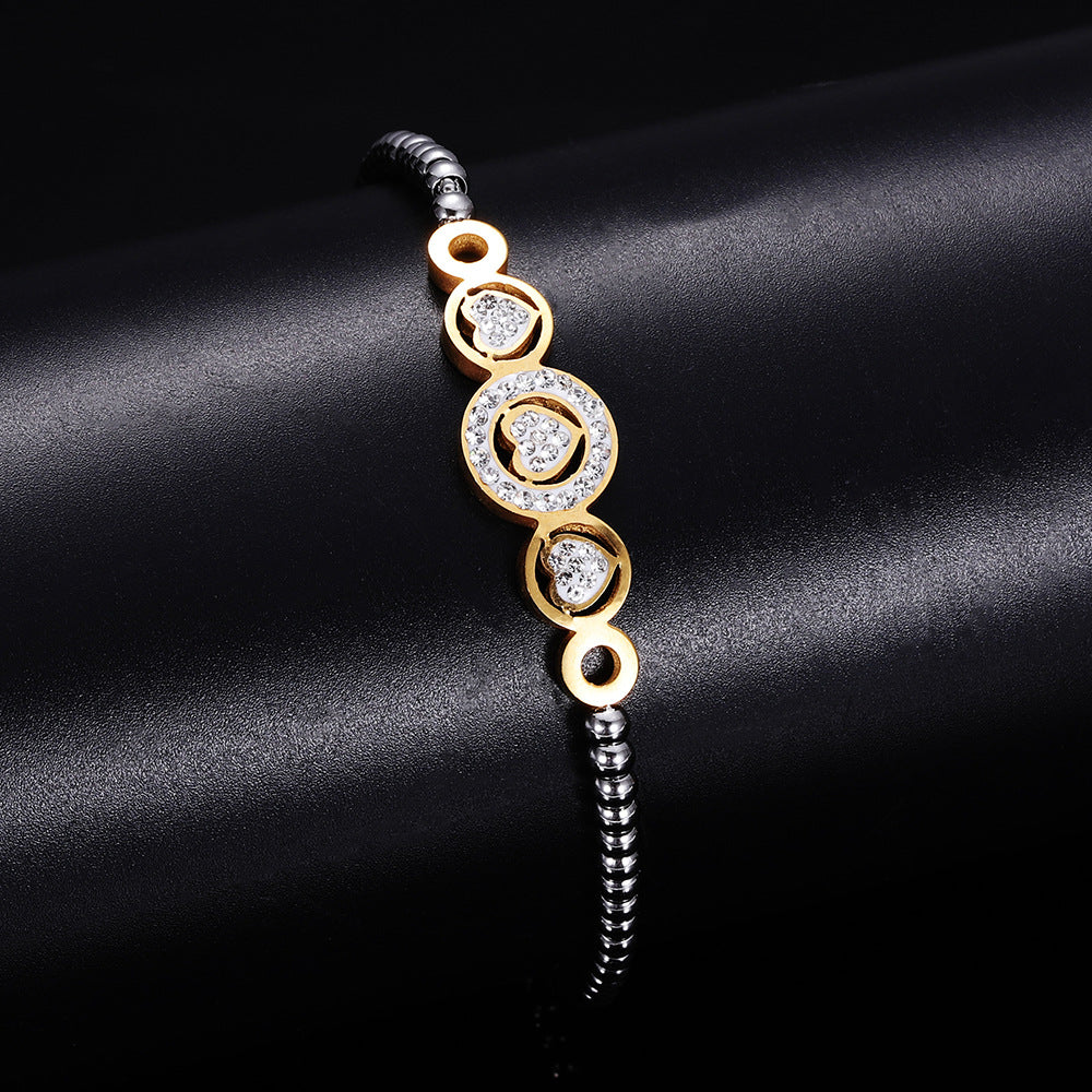 Damen Armband mit funkelndem Herzdesign und verstellbarem Verschluss Shop Nory