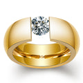 Damen Ring mit modernem, minimalistischem Design und funkelndem Kristallelement Shop Nory