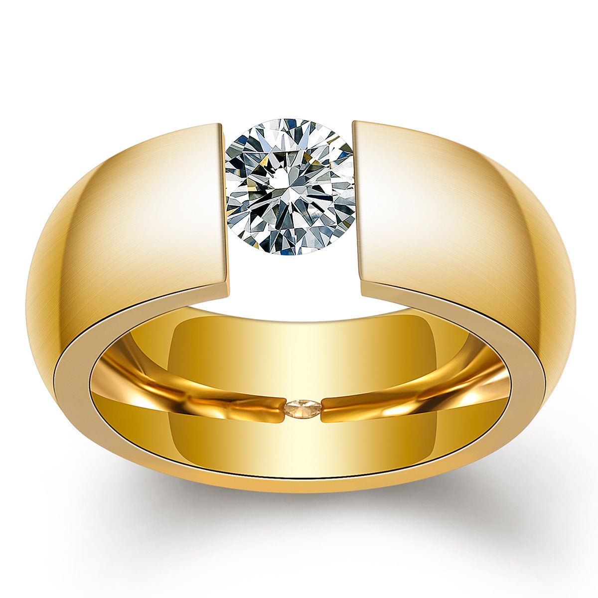 Damen Ring mit modernem, minimalistischem Design und funkelndem Kristallelement Shop Nory