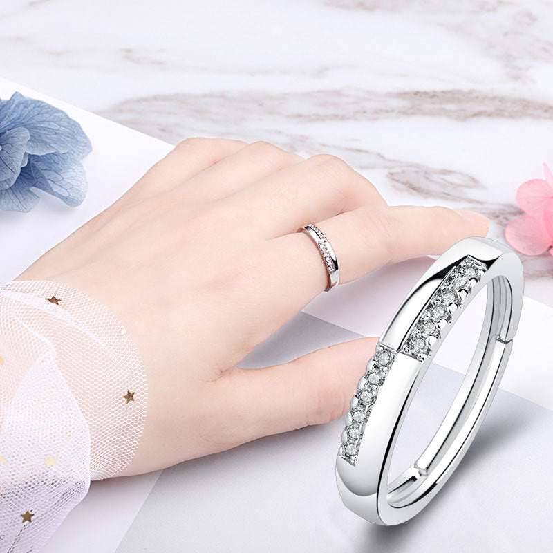 Damenring mit elegantem Zirkonia-Besatz und modernem Design Shop Nory
