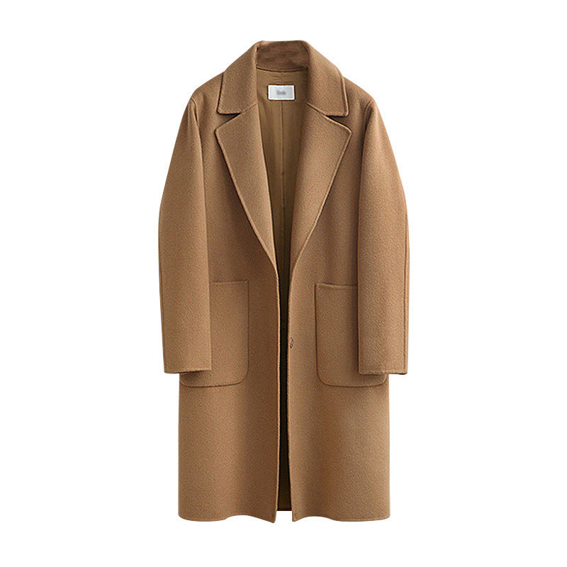 Damen Oversized Wollmix-Mantel mit Reverskragen und aufgesetzten Taschen Shop Nory