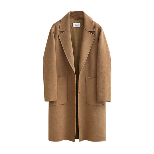 Damen Oversized Wollmix-Mantel mit Reverskragen und aufgesetzten Taschen Shop Nory
