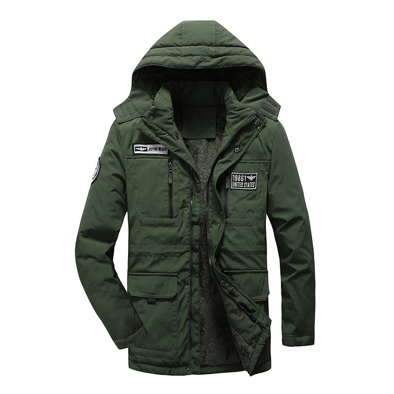 Herren gefütterte Militärparka mit Kapuze, Thermo-Fütterung und Multifunktionstaschen Shop Nory