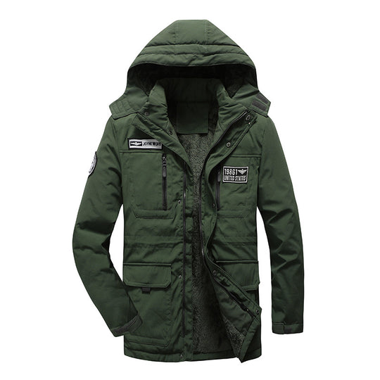 Herren gefütterte Militärparka mit Kapuze, Thermo-Fütterung und Multifunktionstaschen Shop Nory