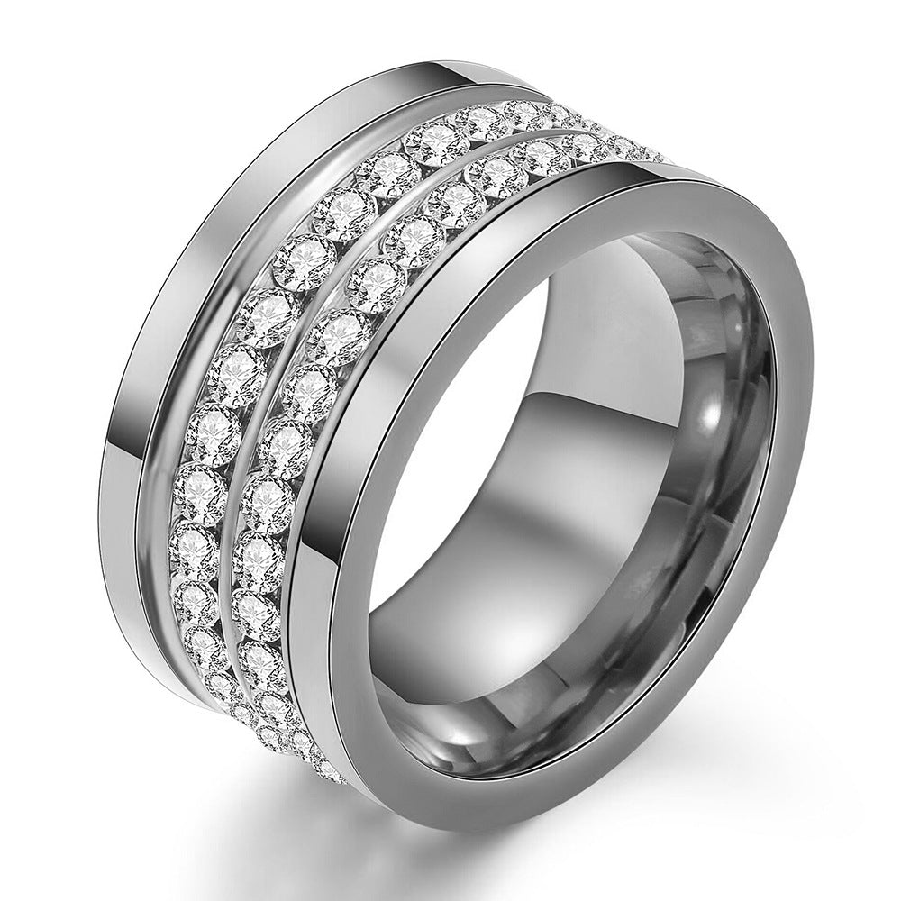 Damen Ring mit funkelnden Kristallen und eleganter Oberfläche Shop Nory