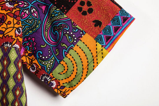 Herren Kurzarmhemd mit buntem Patchwork-Design