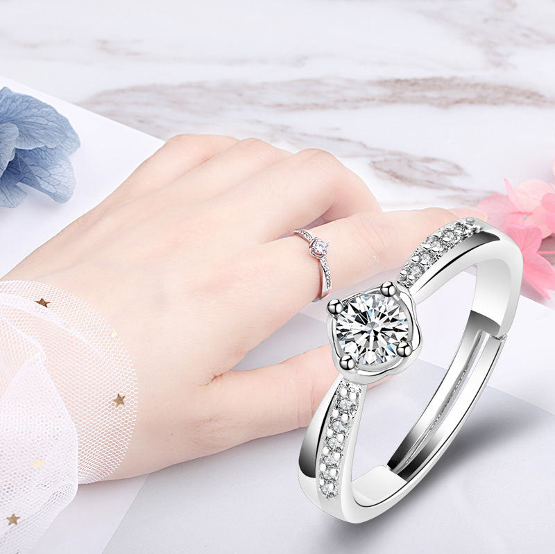 Damen Zarter und funkelnder Verlobungsring Shop Nory