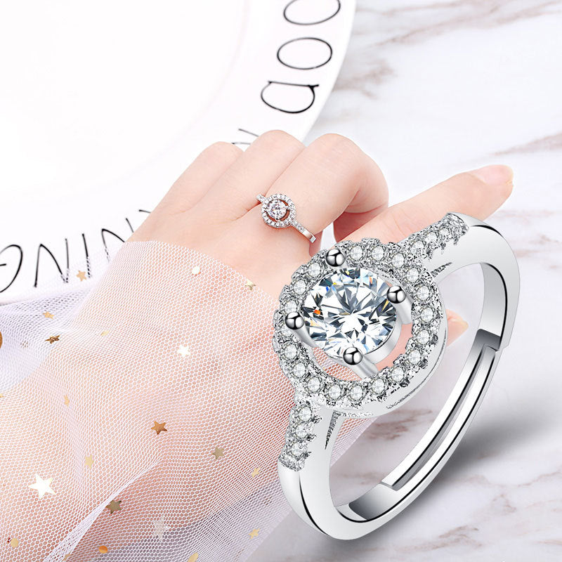 Damenring mit funkelndem Zirkonia und eleganter Umrandung Shop Nory