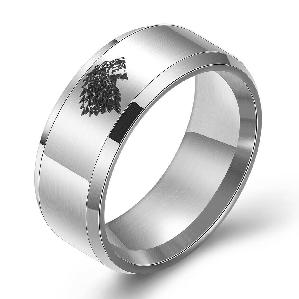 Herren Ring mit kunstvollem Wolfsmotiv Shop Nory