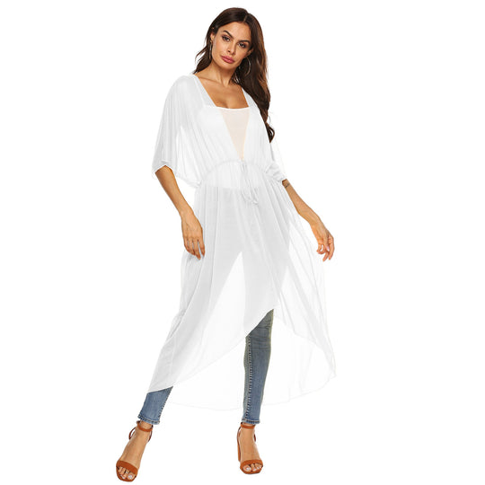 Damen eleganter, transparenter Strandkimono