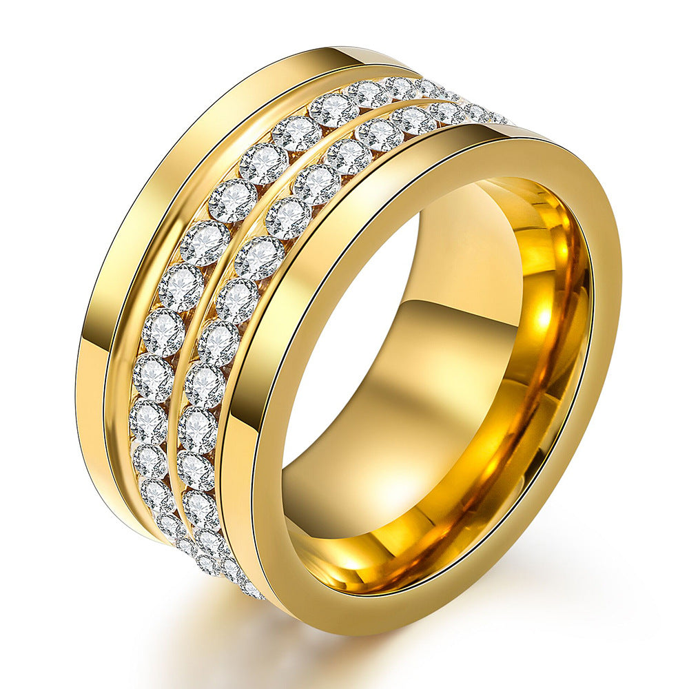 Damen Ring mit funkelnden Kristallen und eleganter Oberfläche Shop Nory