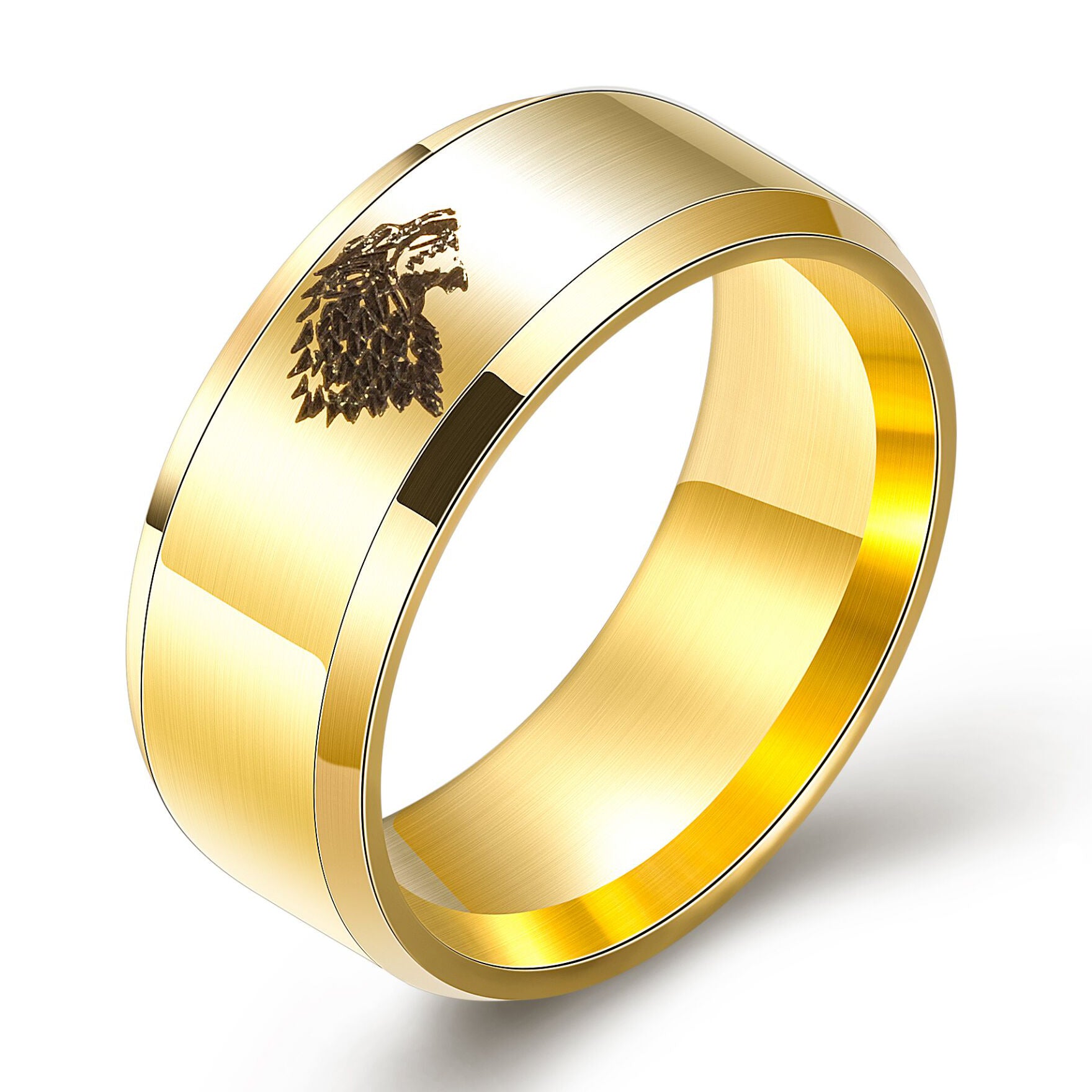 Herren Ring mit kunstvollem Wolfsmotiv Shop Nory