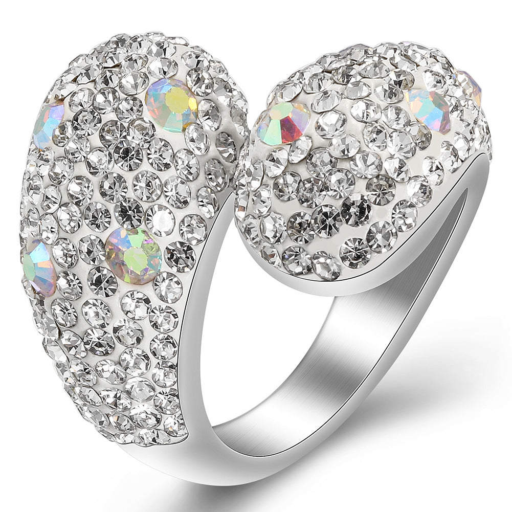Damen Ring mit elegantem Crystal-Design Shop Nory