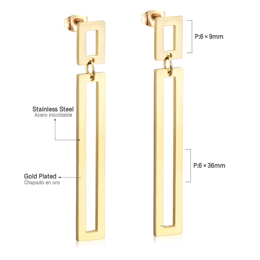 Damen Hängende Ohrringe aus hochwertigem Edelstahl mit eleganter ovaler Form Shop Nory