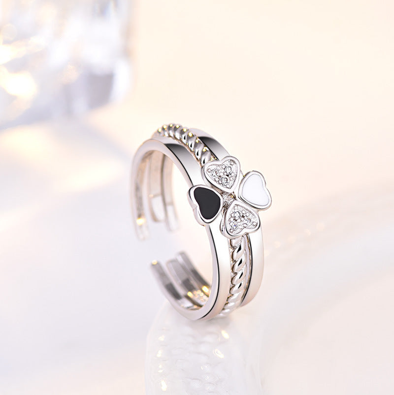 Damen Offener Ring mit kunstvollem Herzdesign und funkelnden Zirkonia Shop Nory