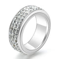 Damen Ring mit funkelndem Kristallbesatz und polierter Oberfläche Shop Nory