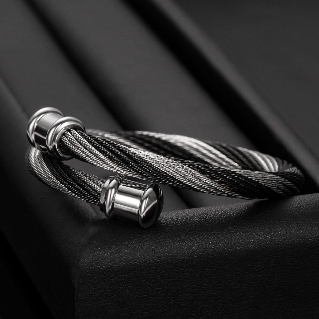 Damen Edelstahlarmband mit modernem Drahtdesign und stilvollen Akzenten Shop Nory